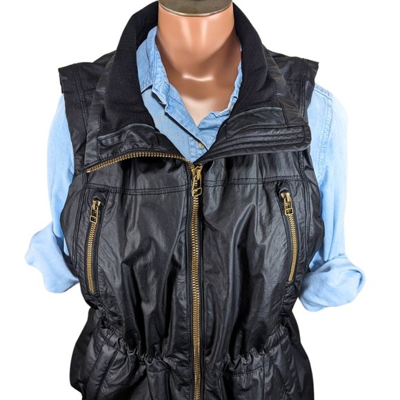 Athleta Medium 'Alpine Air' Black Vest Fleece Lined Full Zip Adjustable Waist - Picture 5 of 15